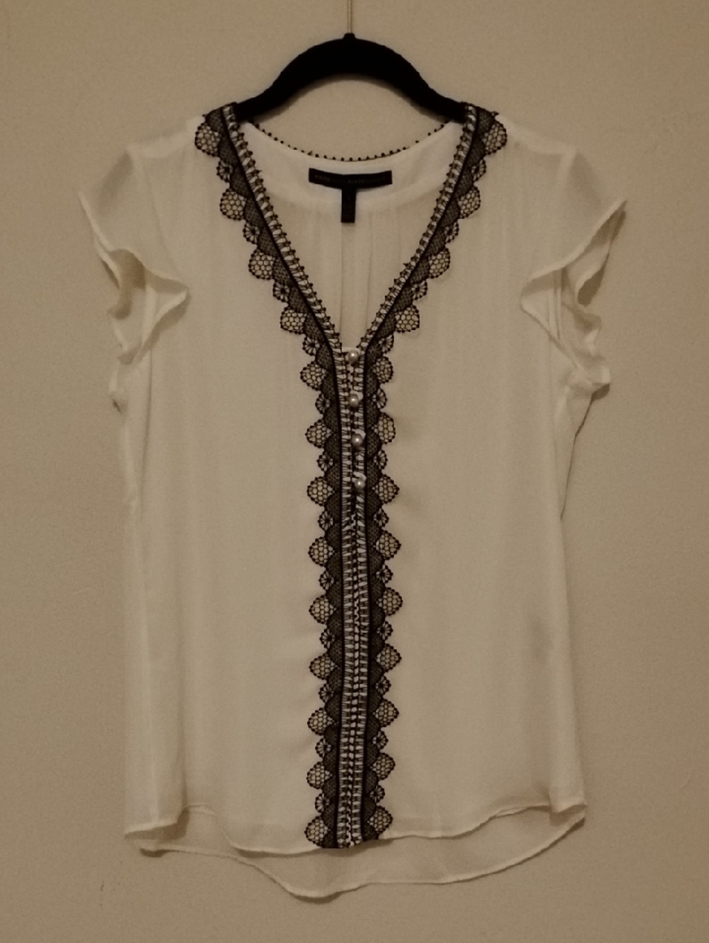 White House Black Market Blouse Ecru White Size 4